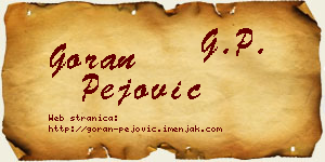 Goran Pejović vizit kartica
